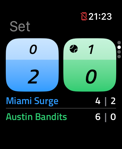 Padel Score for Watch on Apple Watch — screen 2
