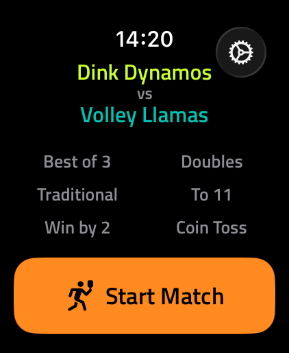 Pickleball Score for Watch on Apple Watch — screen 3