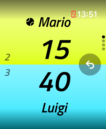 Tennis Score for Watch screenshot